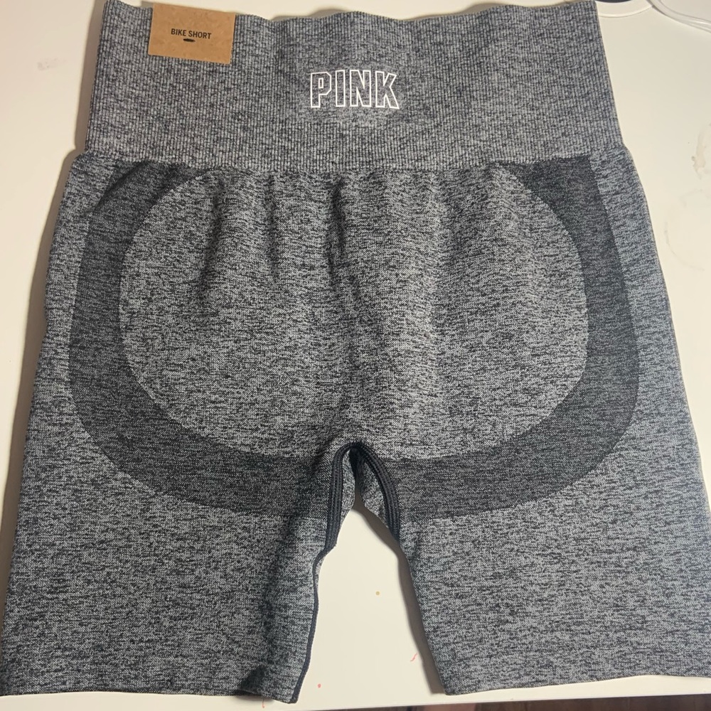 Pink Sport Dark Grey Biker Shorts